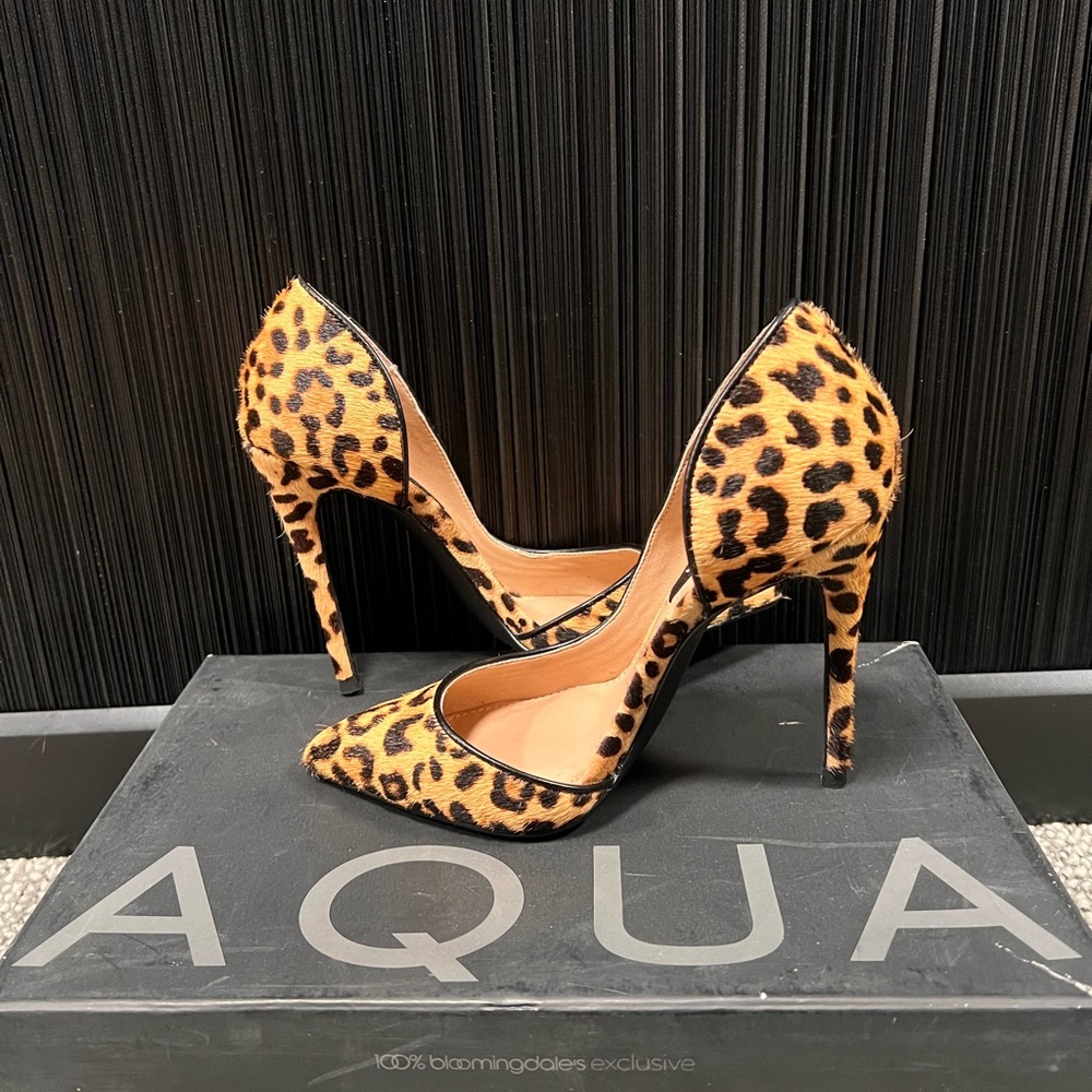 Aqua Animal Print High Heels